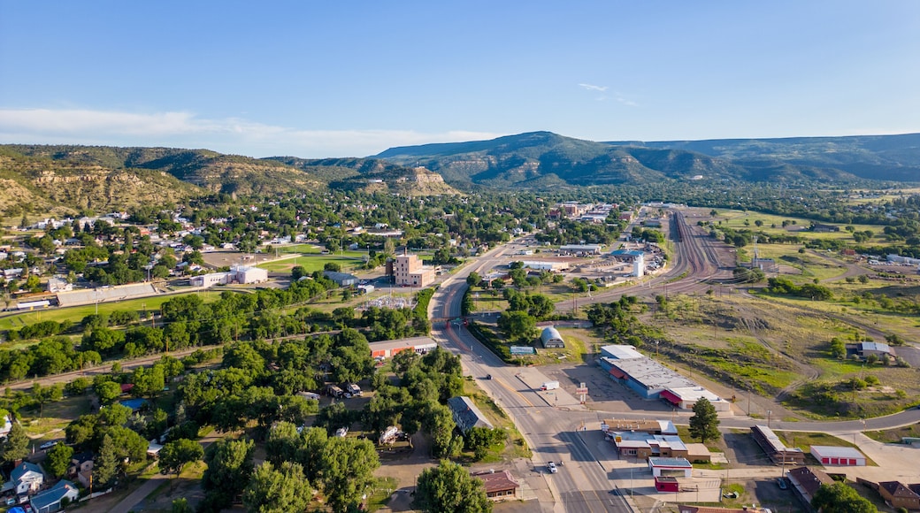 Aerial photo Raton New Mexico view of Sugarite Canyon State Park summer 2023