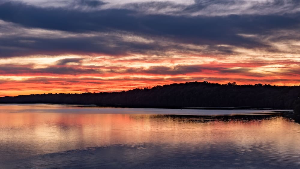 Brilliant Sunset on Cumberland River in Tennessee