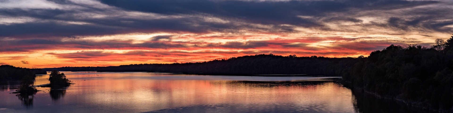 Brilliant Sunset on Cumberland River in Tennessee