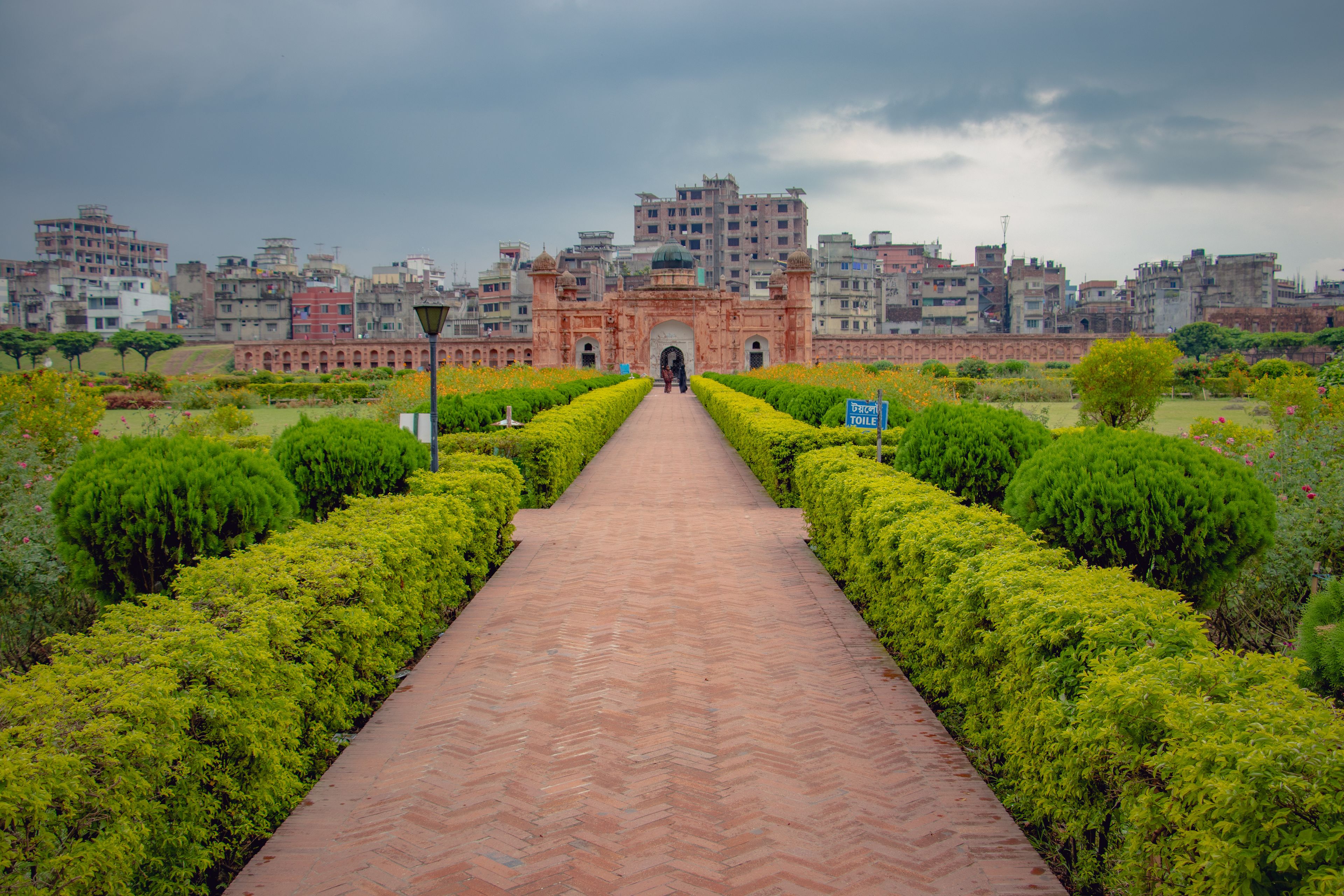 Garden Walkway to Lalbagh Fort in Dhaka, Bangladesh