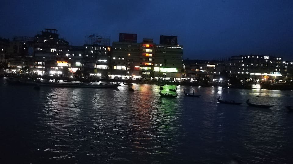 Night time at Sadarghat.