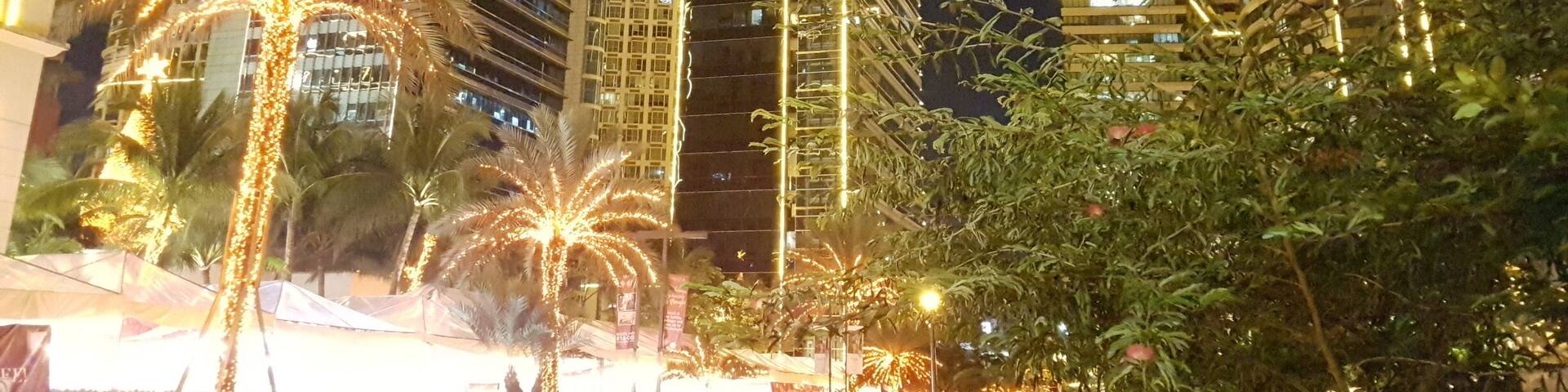 Buildings at Rockwell Center during Christmas.