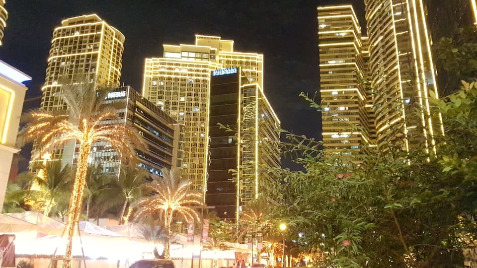 Buildings at Rockwell Center during Christmas.