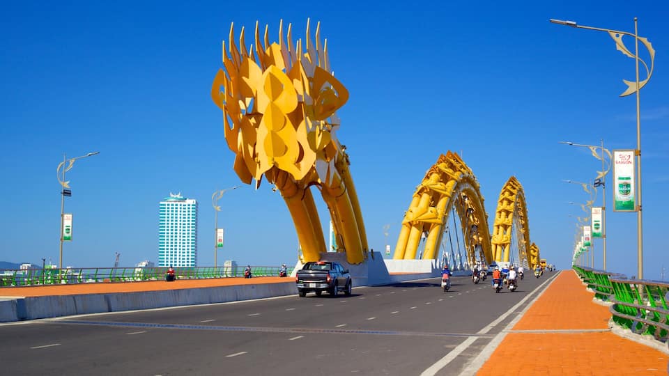 Da Nang featuring a bridge and outdoor art