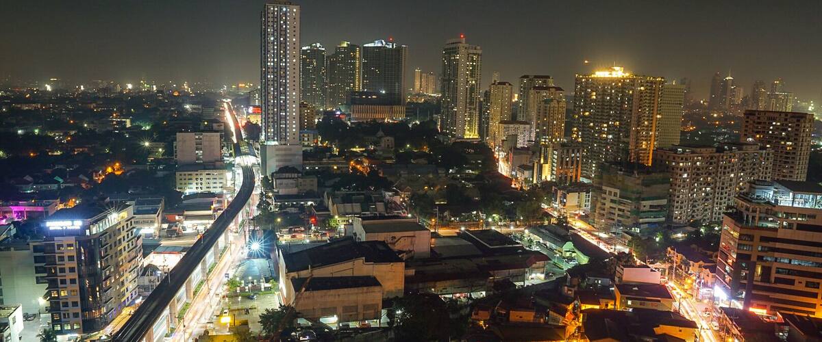 New Manila, Quezon City at night.