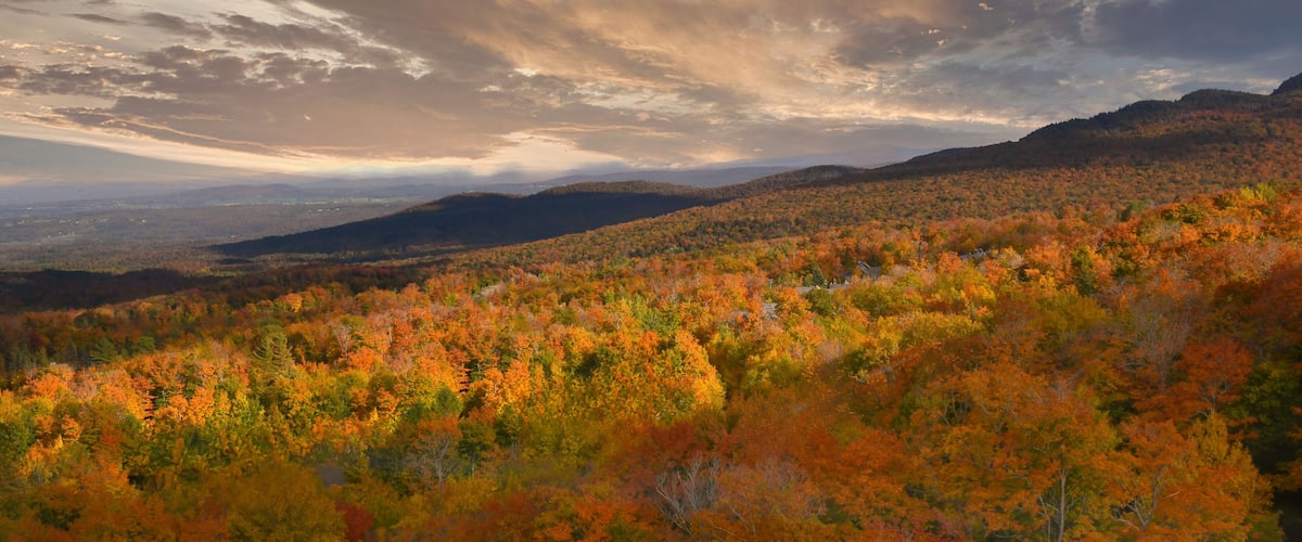 Sunset Sky Over Jays Peak in Autumn