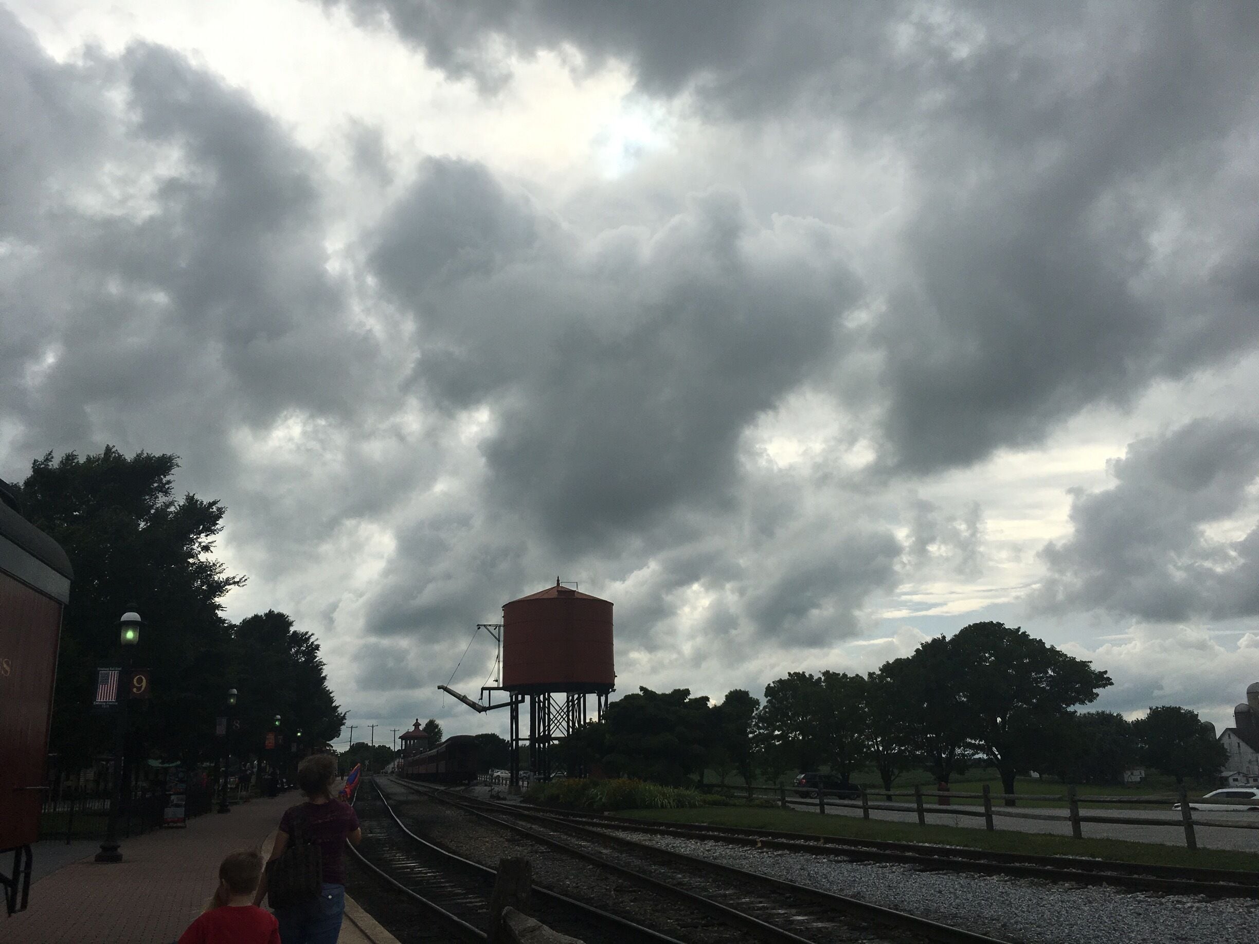 Returning to the station after a fun ride on the Strasburg Railroad. 