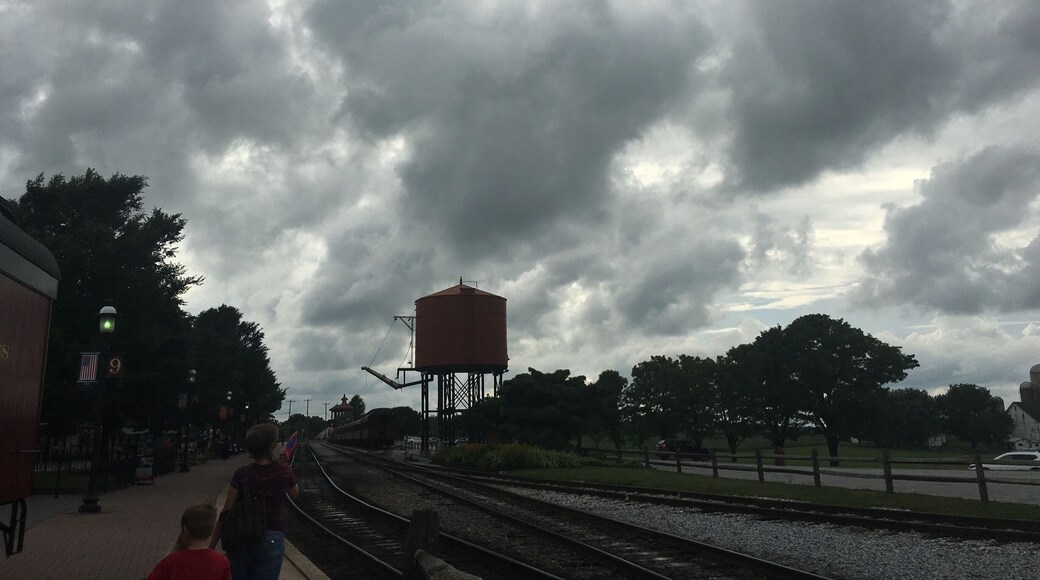 Returning to the station after a fun ride on the Strasburg Railroad.