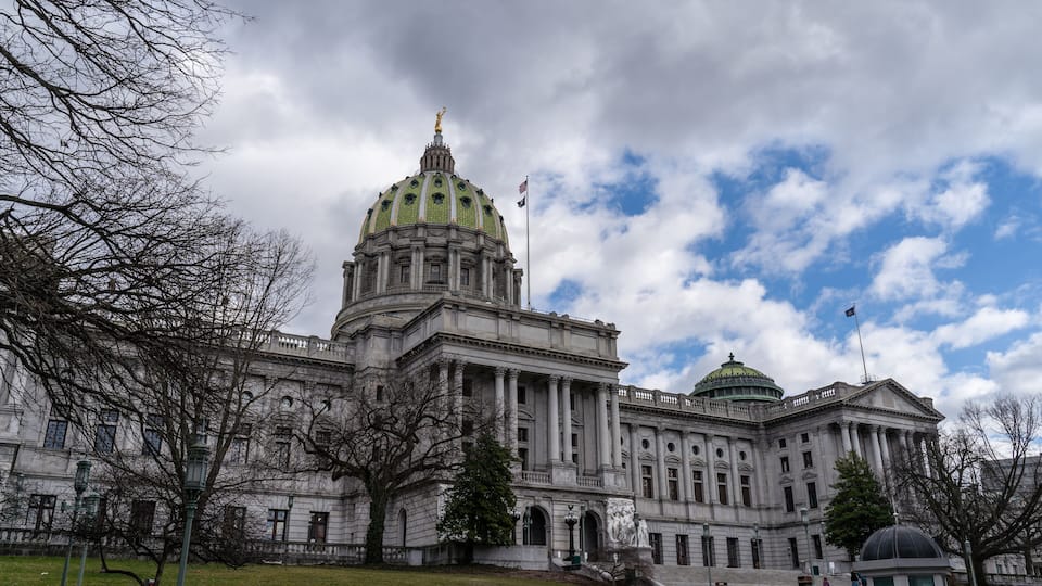 Clouds of the Pennsylvania State Capitol Building in Harrisburg