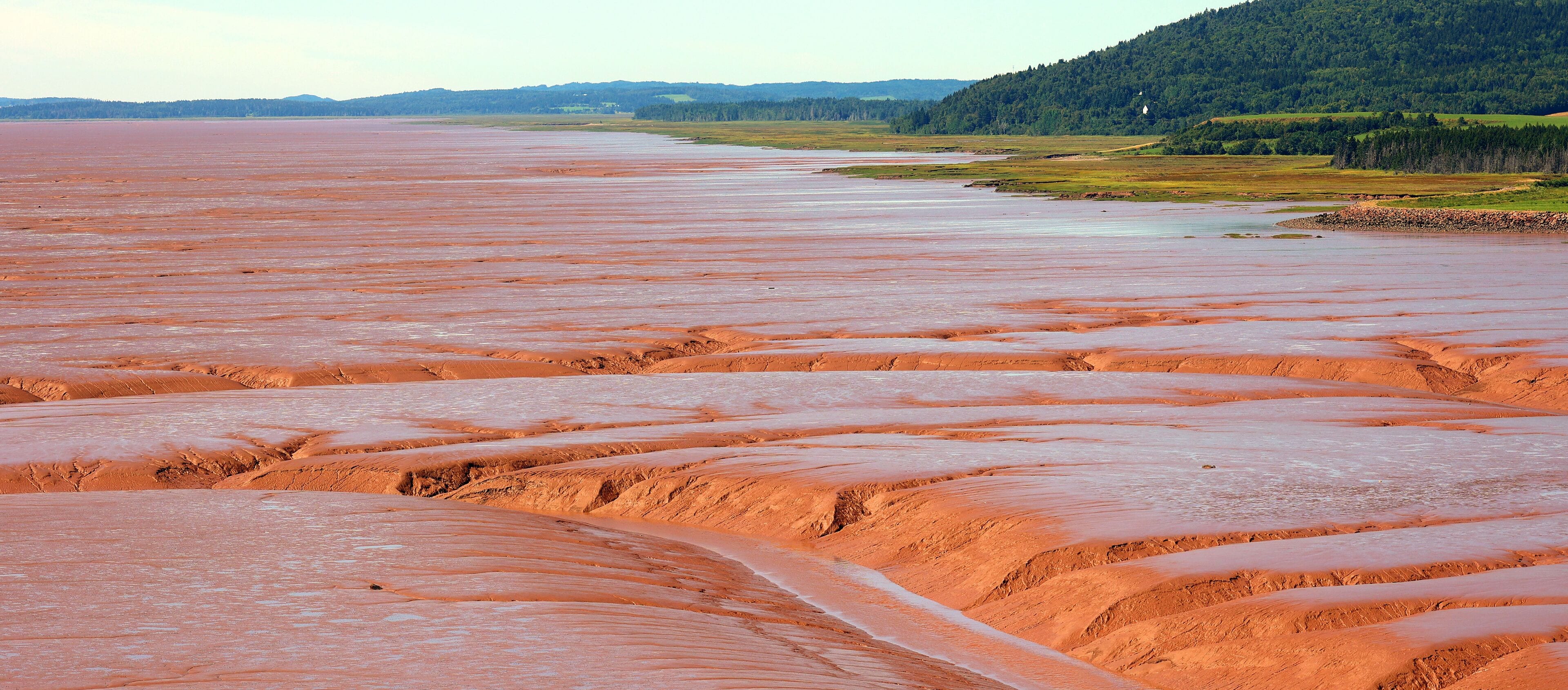 Sandy shore at low tide in the Bay of Fundy in Sackville New Brunswick, Canada