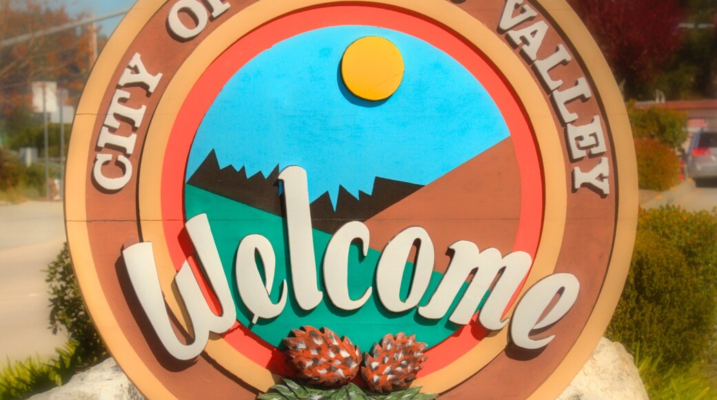 Bay Area mostrando señalización y un pueblo