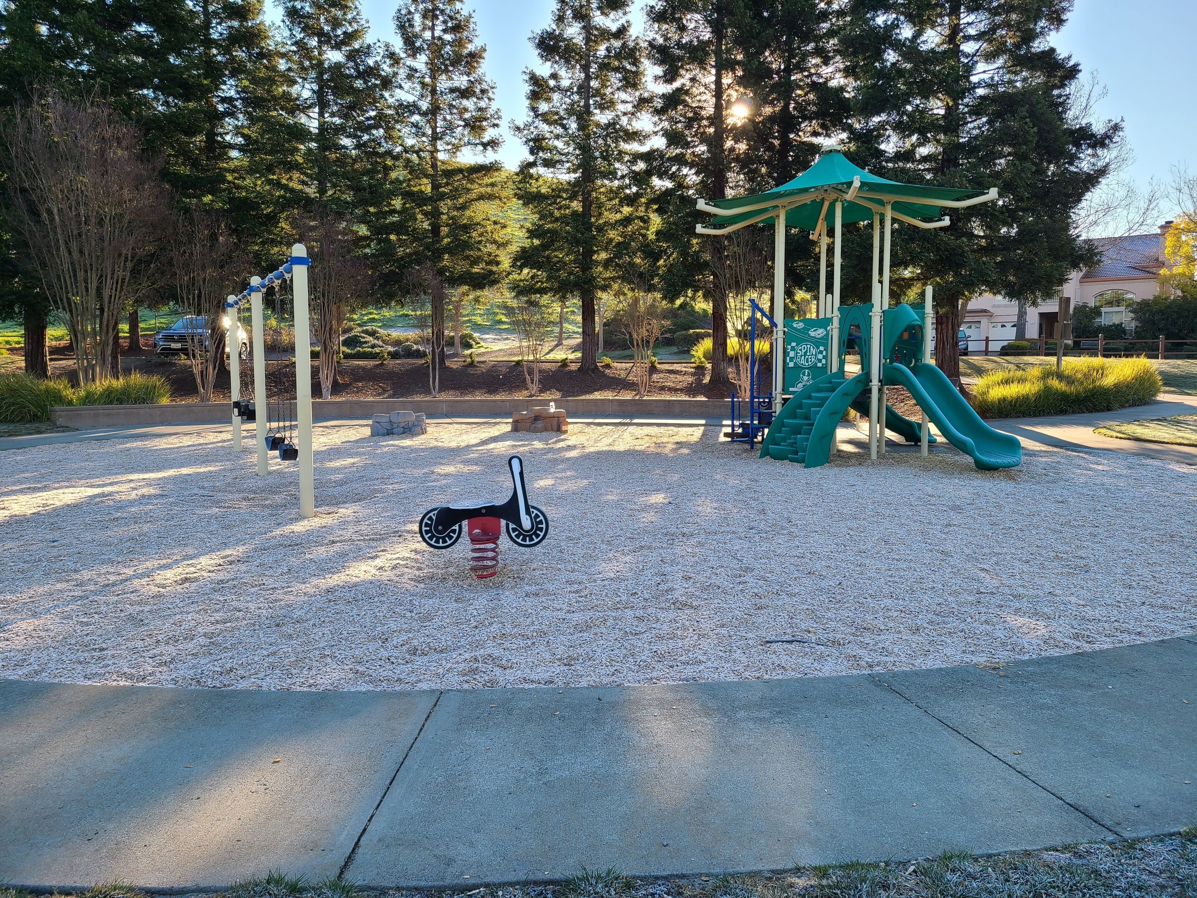 Frost and Ice on a kids playground in San Ramon, California