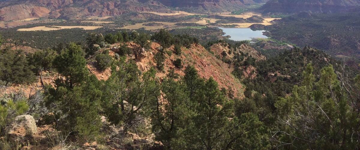 A great hike though one of southern Utah's wilderness areas. From the top you get an incredible view of the entrance to Zion canyon and the ghost town of Shunesberg.
