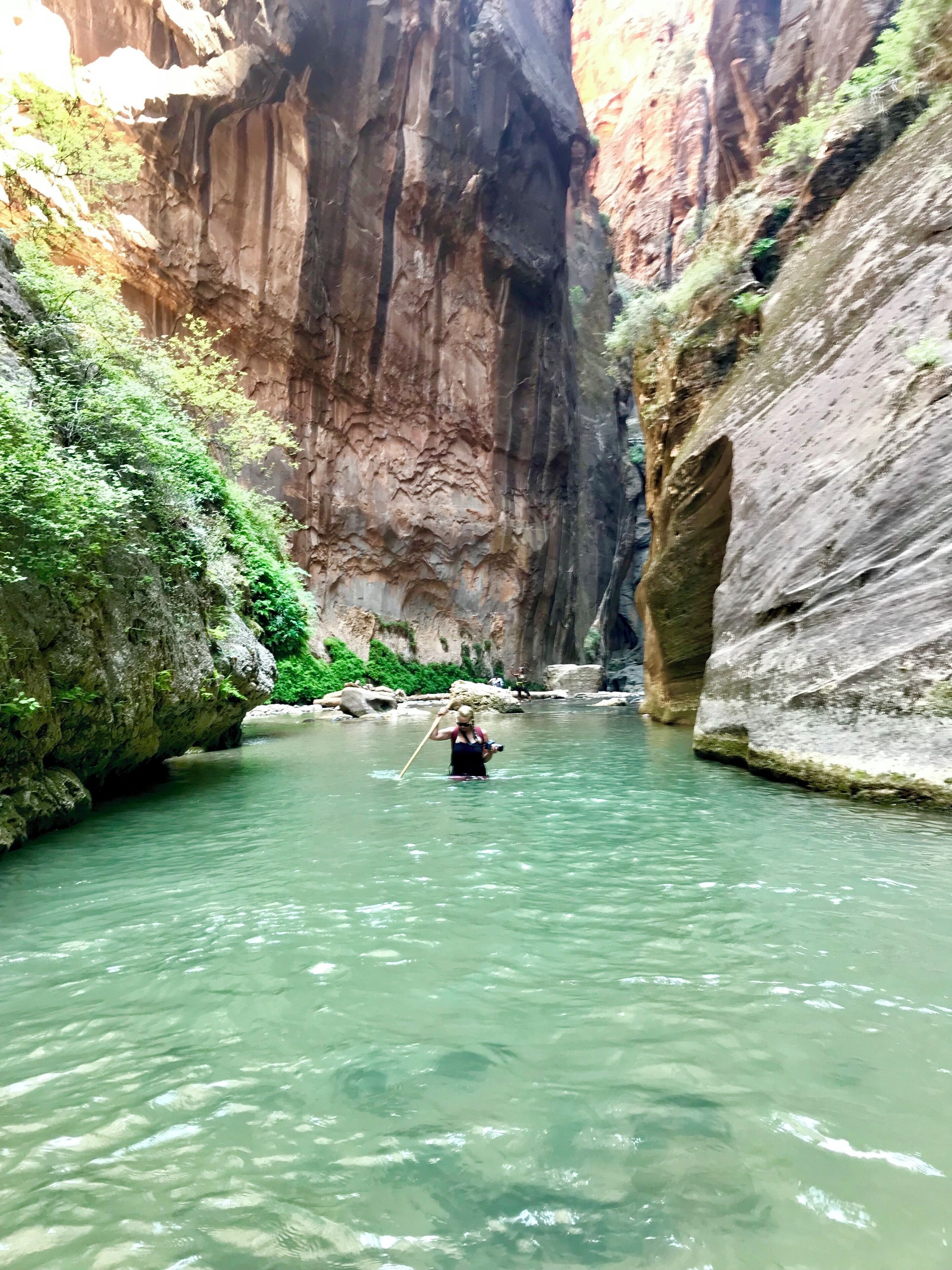 While many people have hiked the Zion Narrows, we always choose to out-hike the crowds and eventually will end up deep in without a soul in sight. As you can see, nothing deters me from bringing my camera!
#adventure
