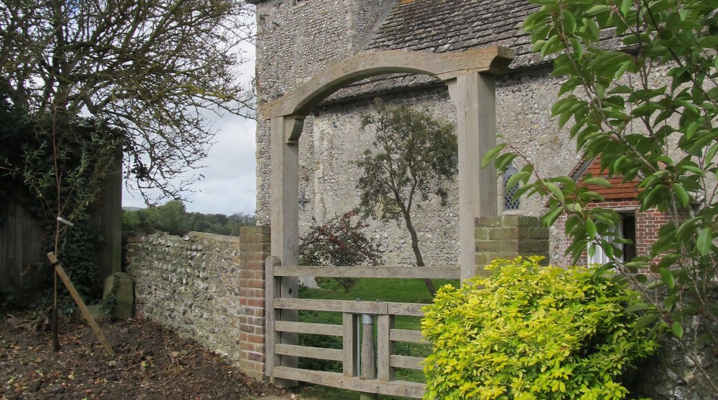 Tapsel gate dating from 2003 at St Botolph's church, Botolphs, West Sussex, England