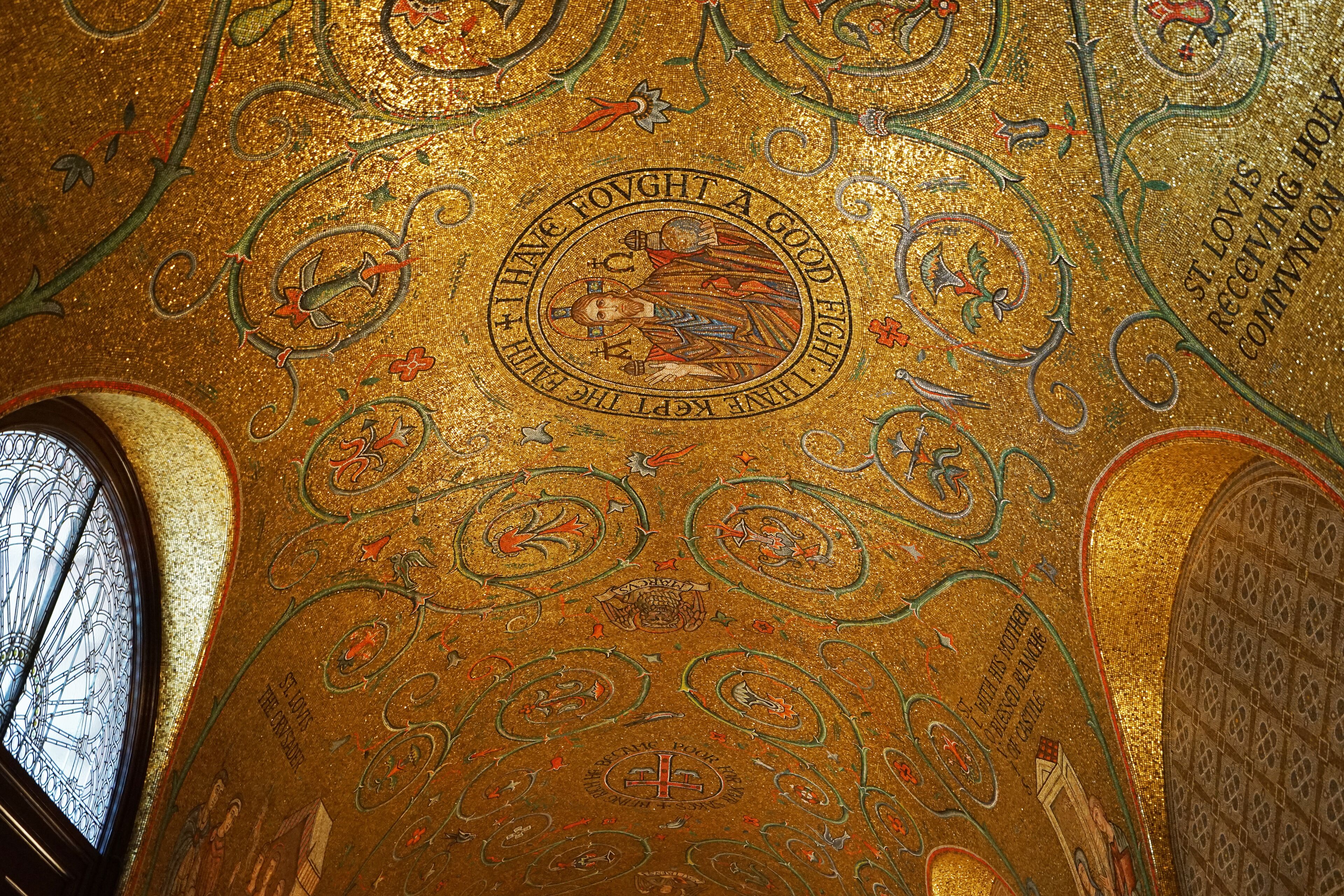 Interior architecture and mosaic design of 'Cathedral Basilica of Saint Louis' Roman Catholic church located in the Central West End area of St. Louis- Missouri, United States