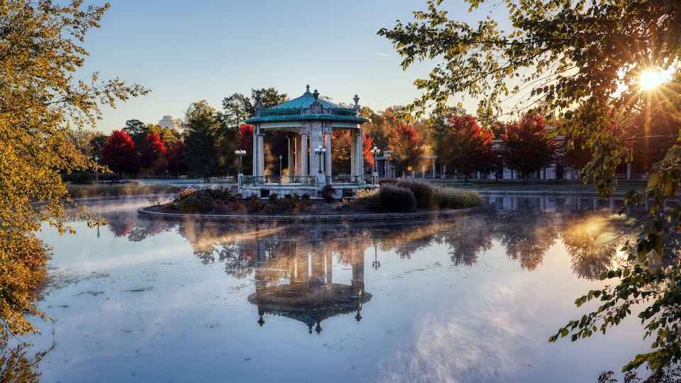The bandstand located in Forest Park, St. Louis, Missouri.