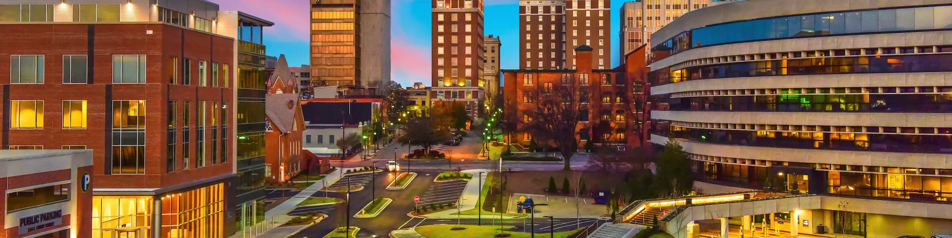 Downtown Greenville, South Carolina Skyline Cityscape