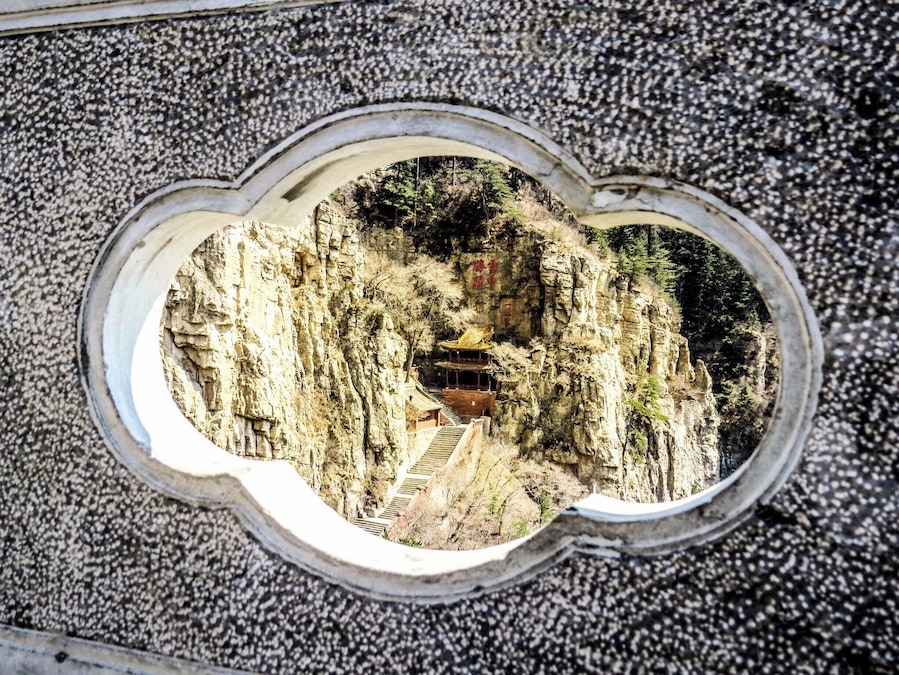 Temple on the Hengshan Mountain, China.