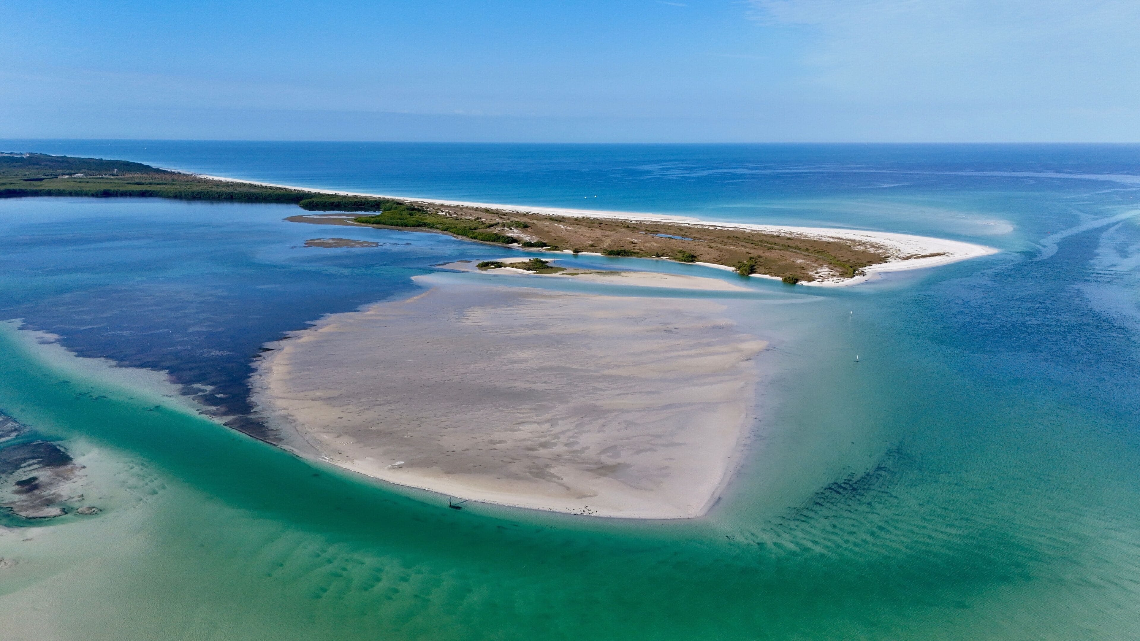 drone photo of Caladesi Island, Florida 