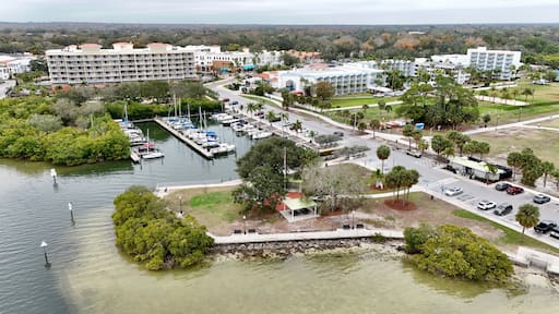 Drone photos of downtown Safety Harbor, Florida