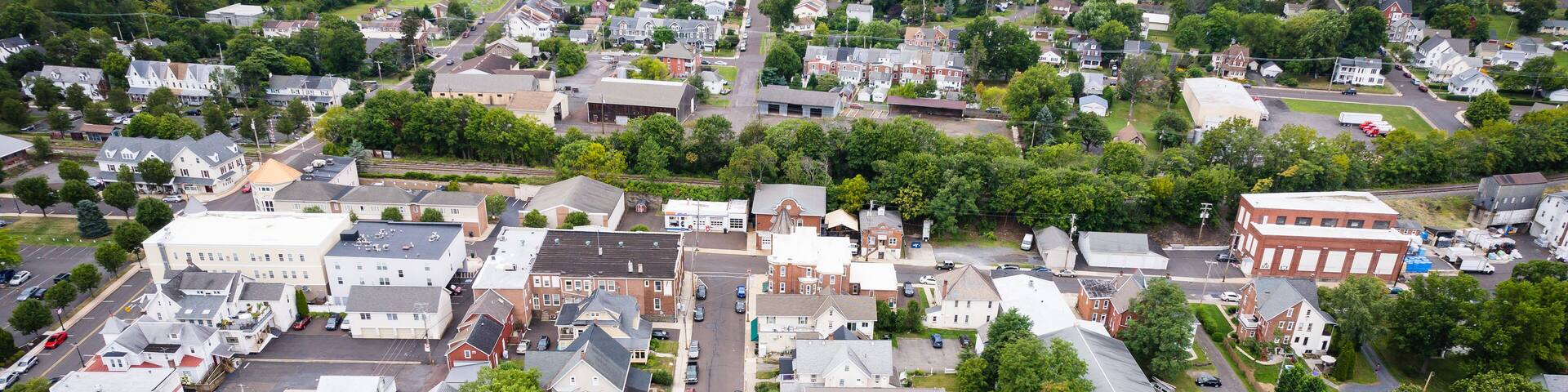 Aerial Landscape of Homes in Perkasie Pennsylvania