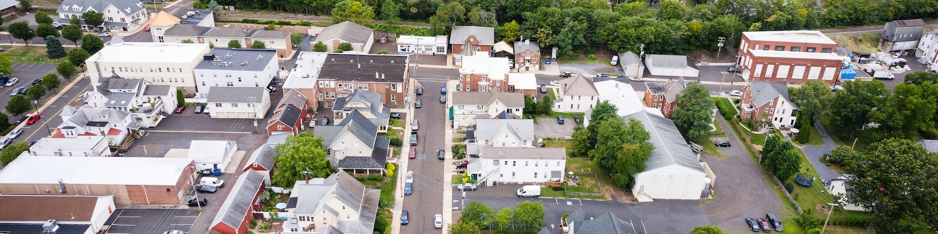 Aerial Landscape of Homes in Perkasie Pennsylvania