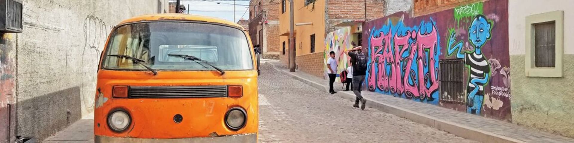 The Guadalupe neighborhood of San Miguel is an amazing place to view some street art. You can read more about the project at murosenblanco.com