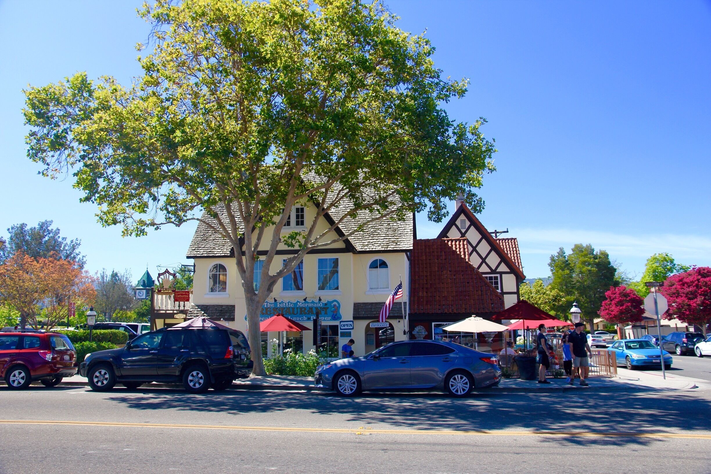 One of the many restaurants in downtown Solvang 