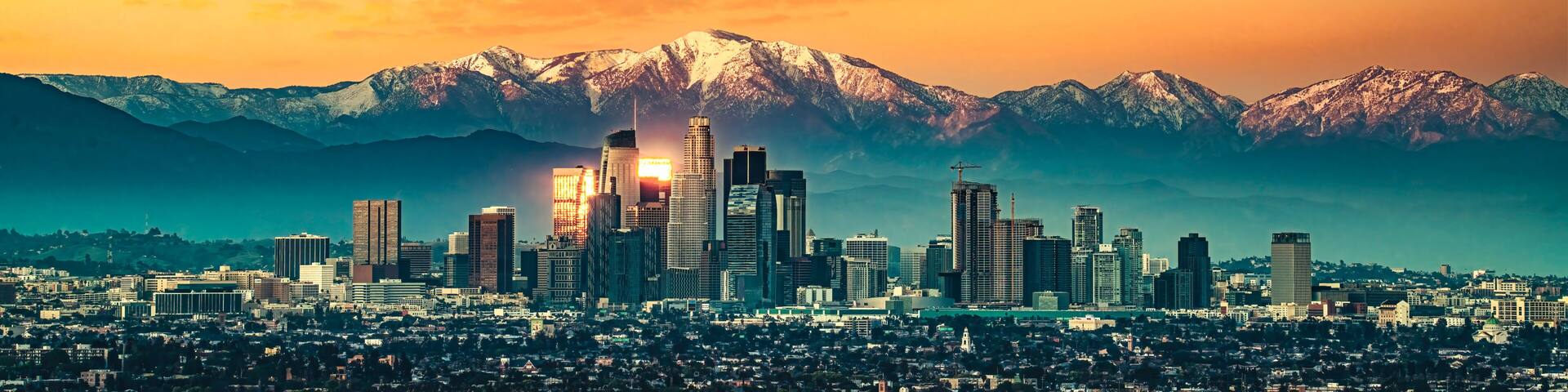 Los Angeles Skyline California sunset