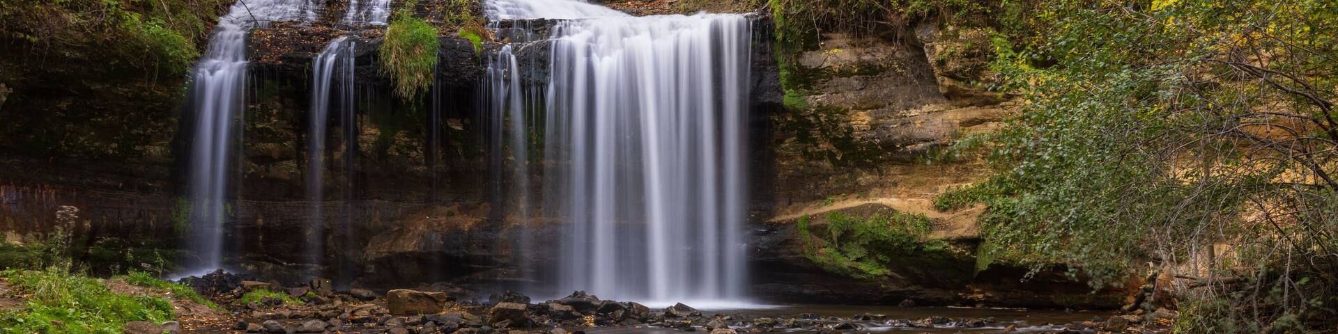 Cascade Falls Waterfall In Autumn
