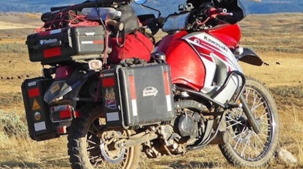 Loaded with the pack raft, flyfishing and camping gear.