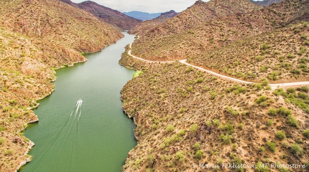 Happy to share panoramic view of Salt River at Apache Trail scenic drive.
Did you know that the Salt River begins in eastern Arizona where the Black and White rivers meet. The entire watershed, which comes out of the White Mountains, is 13,000 square miles, fed by snowmelt, rain and mountain streams. The river itself is about 200 miles long. Just below the Black-White confluence are salt banks, which raise the salinity of the water.
Have a good day!
Maria
#Arizona #usa #apachetrail #scenicdrive