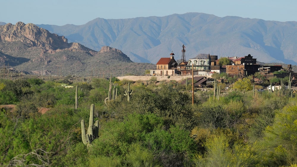 C58J3K Goldfield, Ghost Town, Apache Junction, USA, United States, America, village landscape