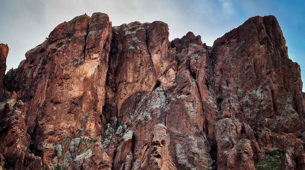 Tortured souls at the base of Lost Dutchman State Park. Perhaps it’s the spirit of Jacob Waltz, a gold prospector who died in 1891 without telling anyone the location of his rich gold mine in the Superstition Mountains.