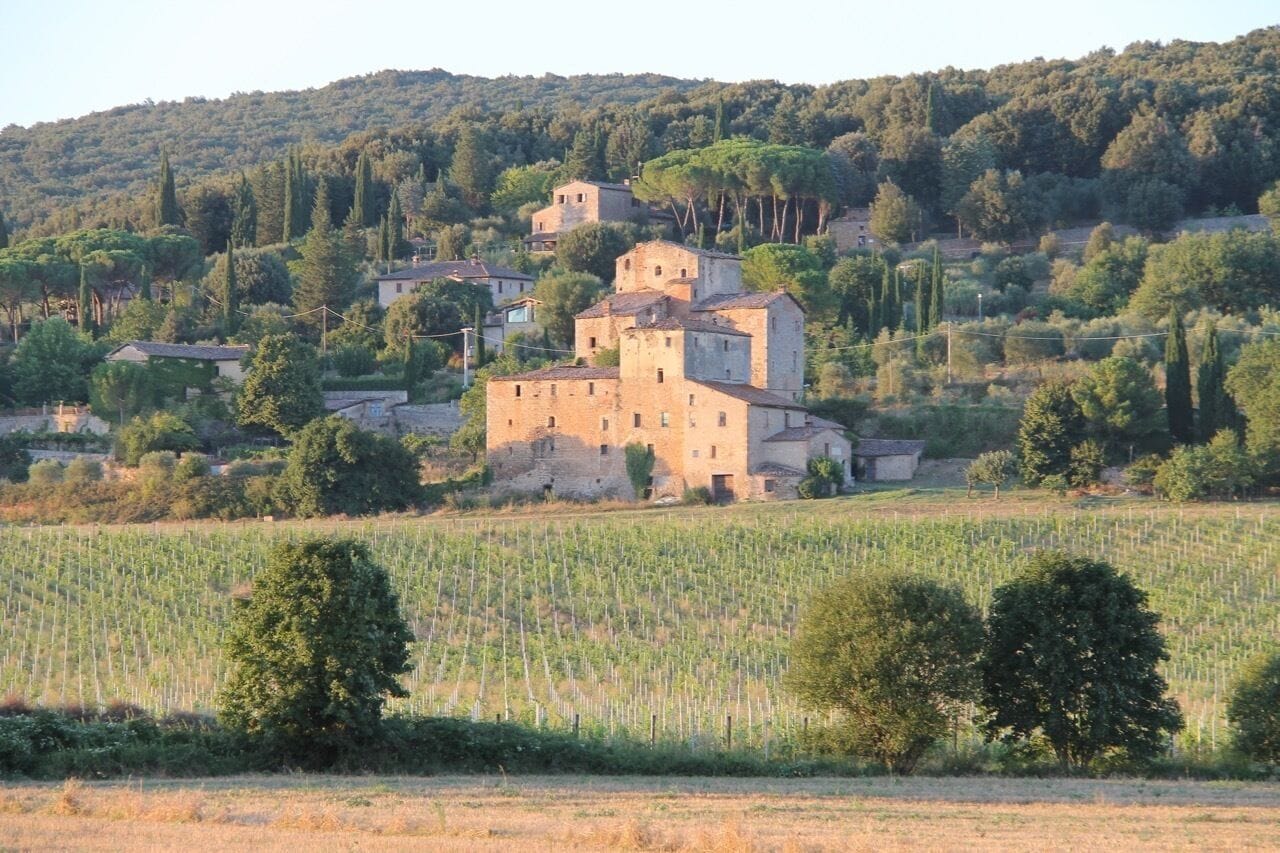 Tuscany countryside, around Sienna is magical, even more when sunset is coming. The lights of the summer evening are warm and marvelous