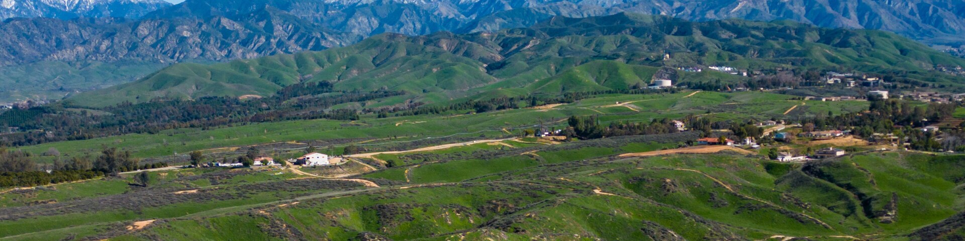 The San Bernardino Mountains near Yucaipa, California, with Snow Capped Peaks