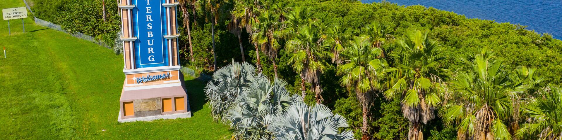 Aerial photo Welcome to St Petersburg Florida USA
