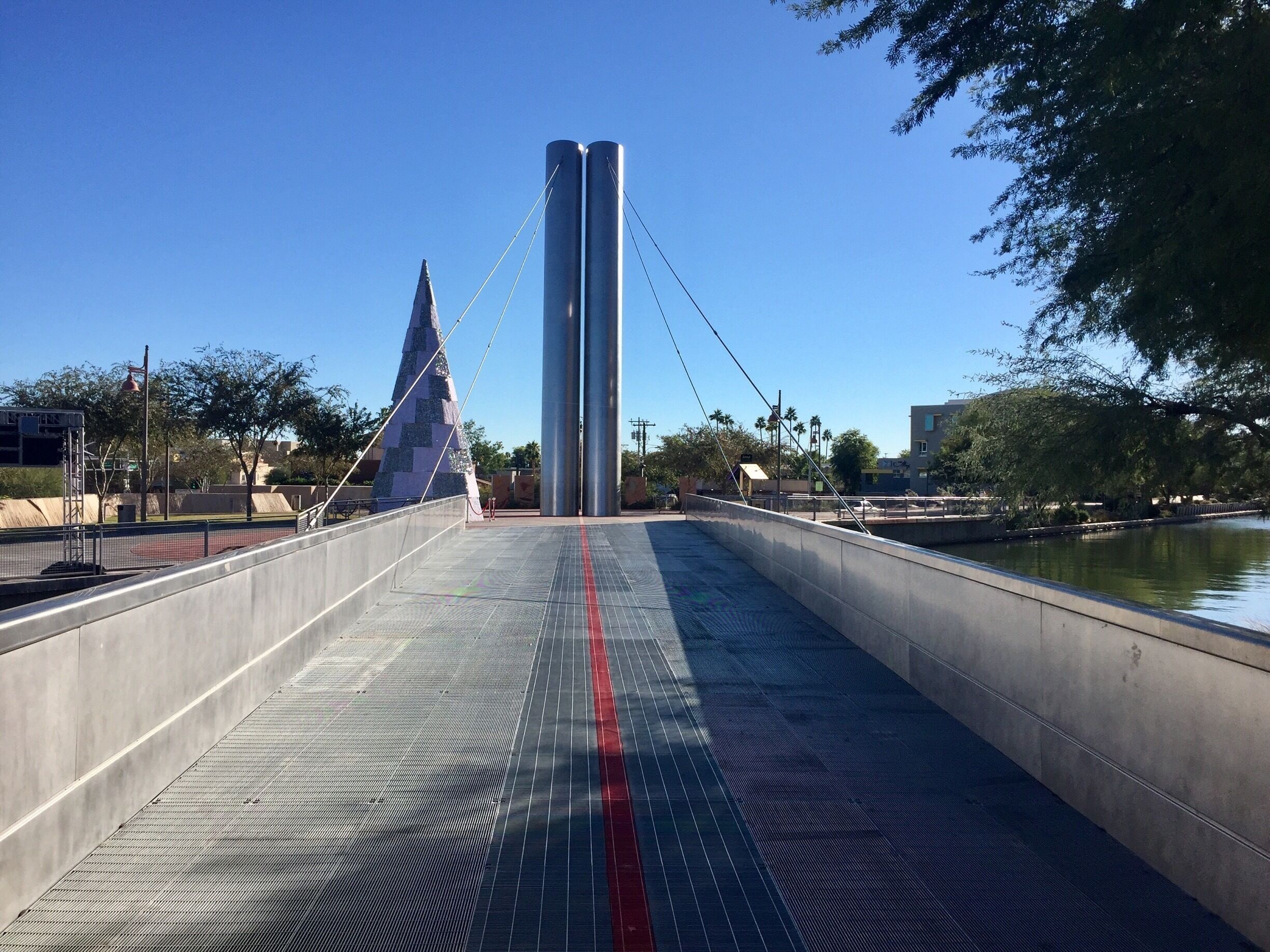 Located in downtown Scottsdale and crossing over the Arizona Canal this bridge is all about the sun - solstices, equinoxes and the shadows cast by the noon sun!
