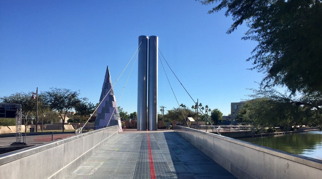 Located in downtown Scottsdale and crossing over the Arizona Canal this bridge is all about the sun - solstices, equinoxes and the shadows cast by the noon sun!