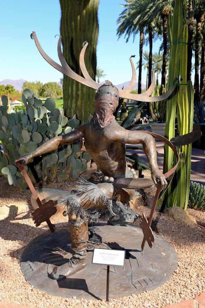 Bronze Statue "Ghan Dancer II" by Craig Goseyun located just outside the Terrace Court at the Hyatt Regency Scottsdale Resort and Spa at Gainey Ranch. 

He kinda creeps me out.