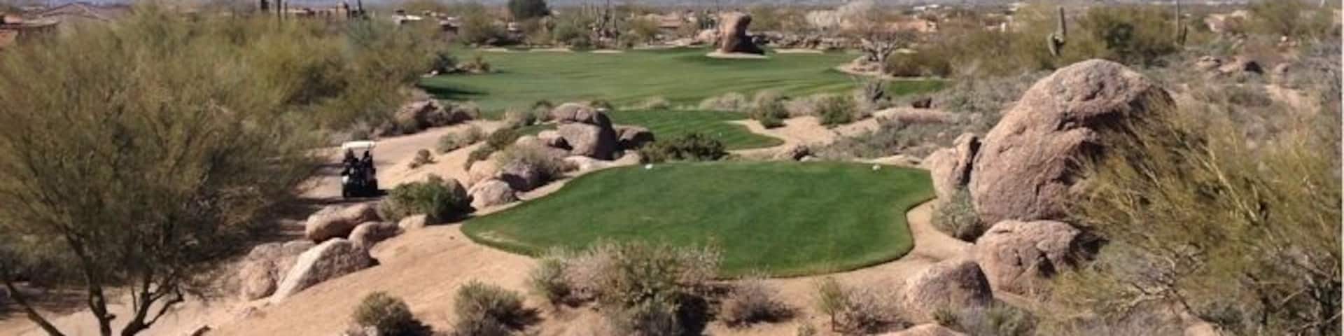 The Monument hole on the Monument course. Fun desert golf.
