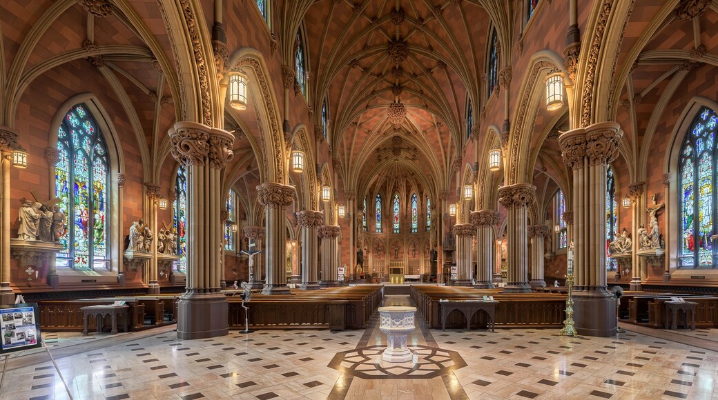 Panorama of the interior of the historic Cathedral of the Immaculate Conception in Albany, New York