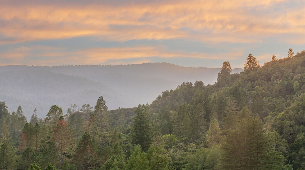 Sunset over Santa Cruz Mountains via Quail Hollow Ranch County Park.