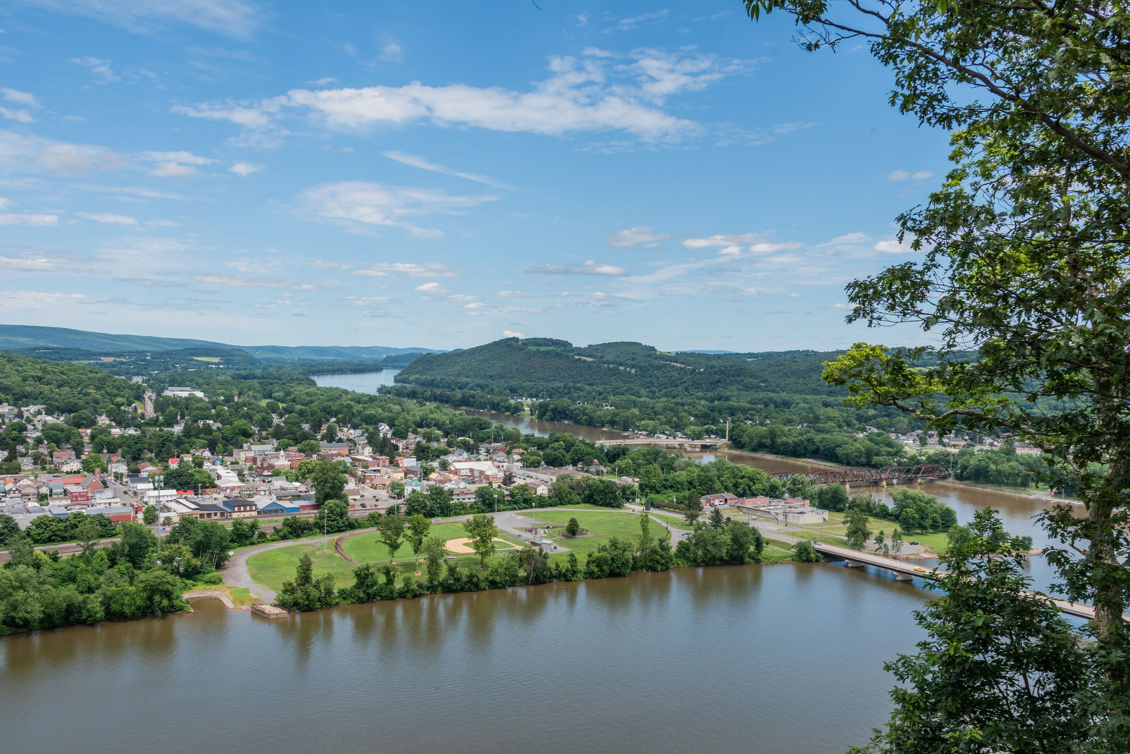 View of the Susquehanna River from Shikellamy State Park, PA   on a Beautiful Summer Day