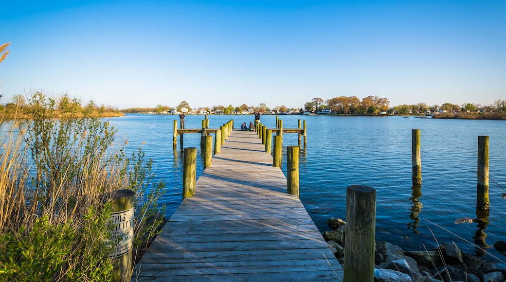 Pier at Merritt Point Park, in Dundalk, Maryland.