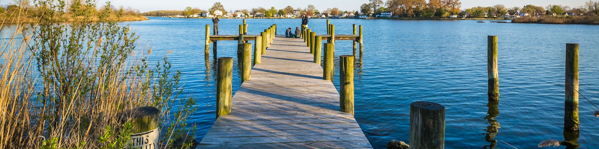Pier at Merritt Point Park, in Dundalk, Maryland.