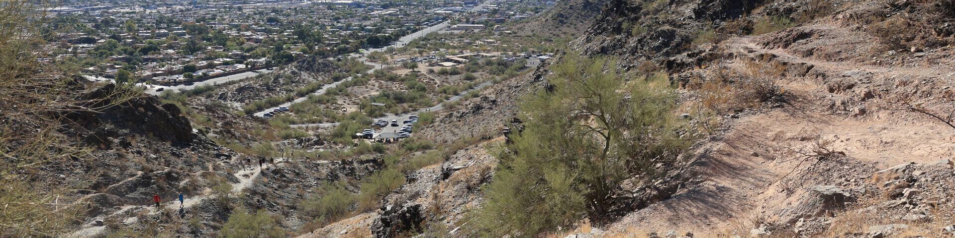 7th Street running from north Phoenix to its downtow as seen from North Mountain Park hiking trail, Arizona