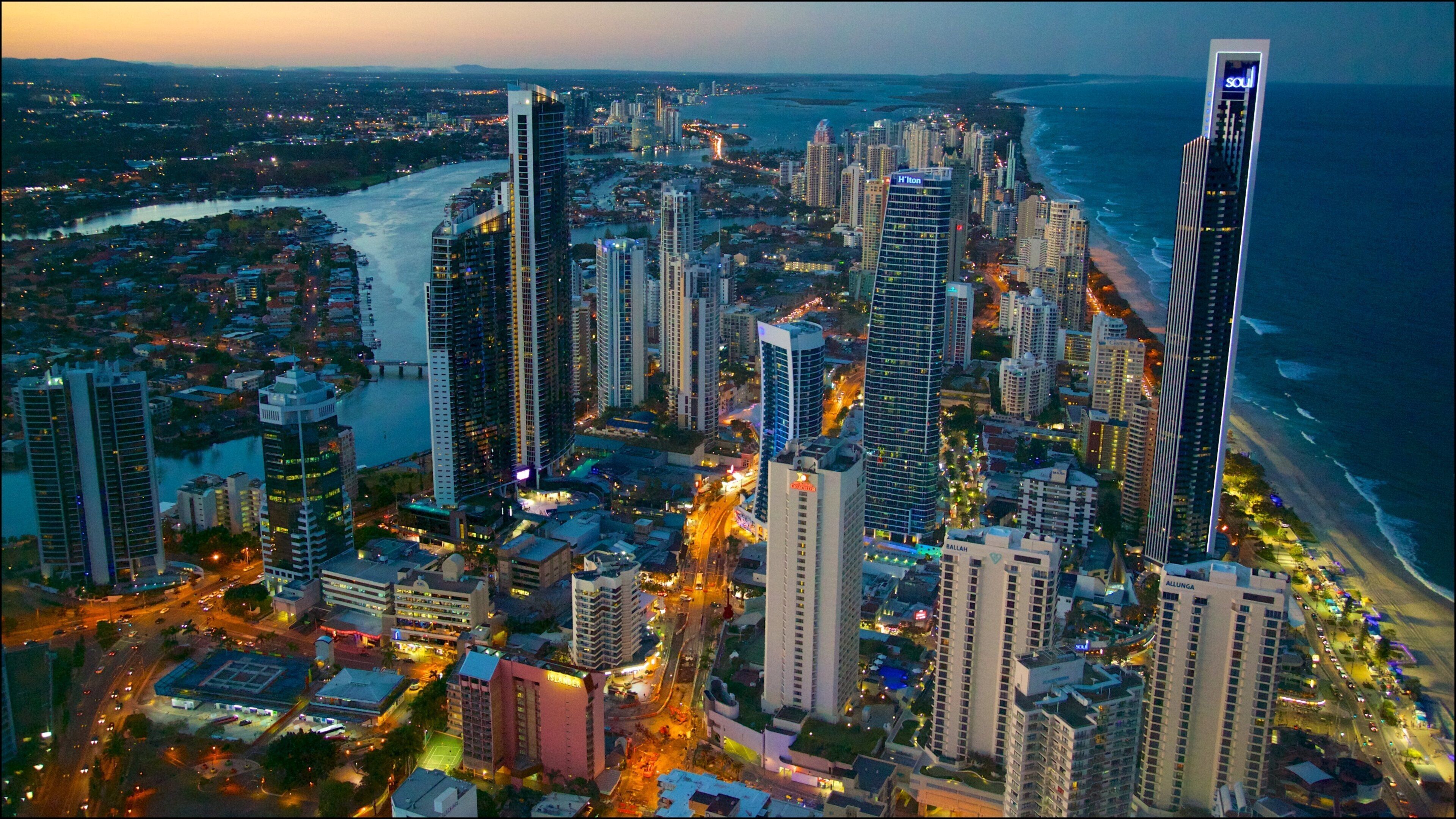 Surfers Paradise which includes general coastal views, a coastal town and landscape views