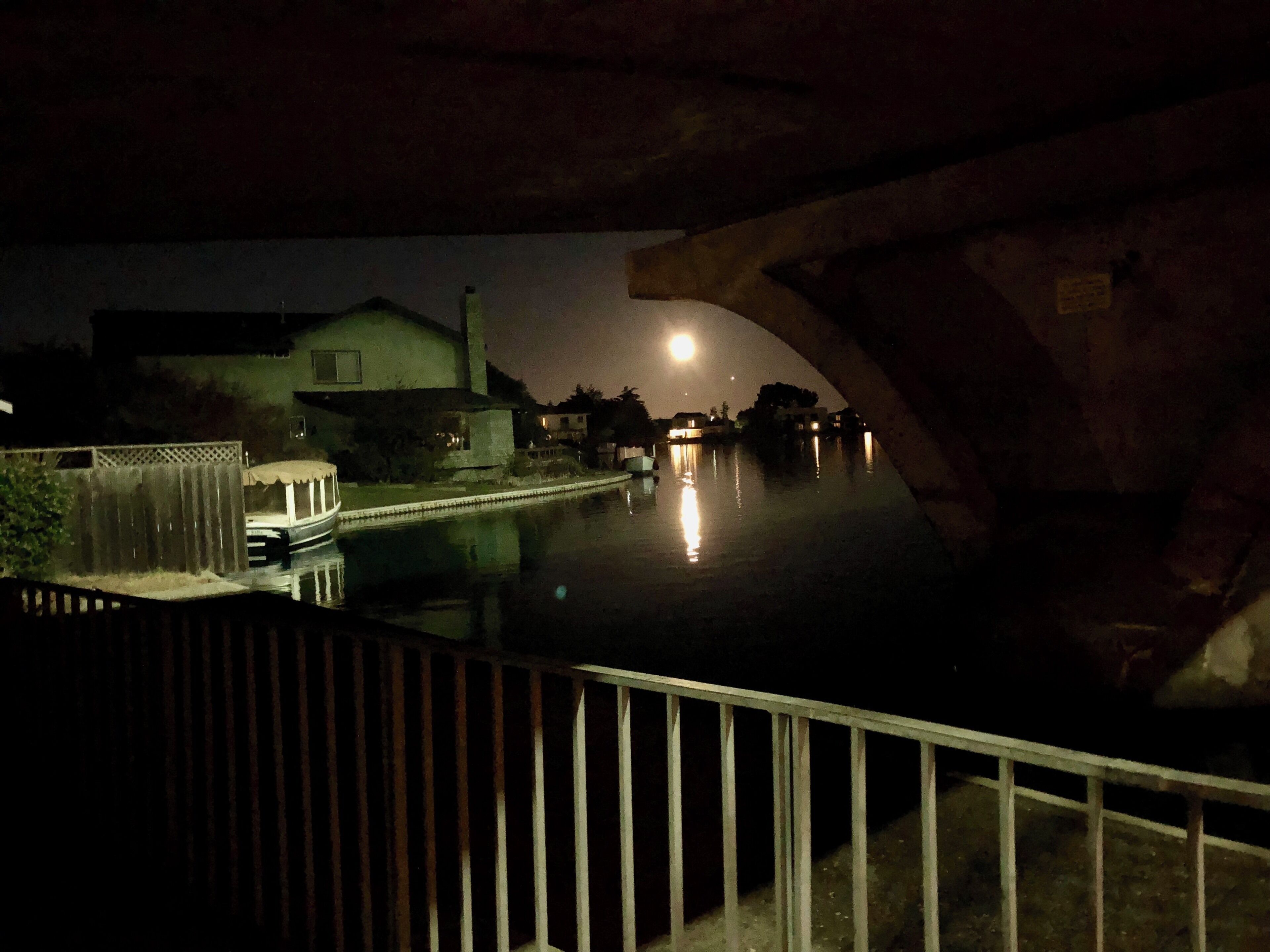 The moon from underneath one of the many Bridges